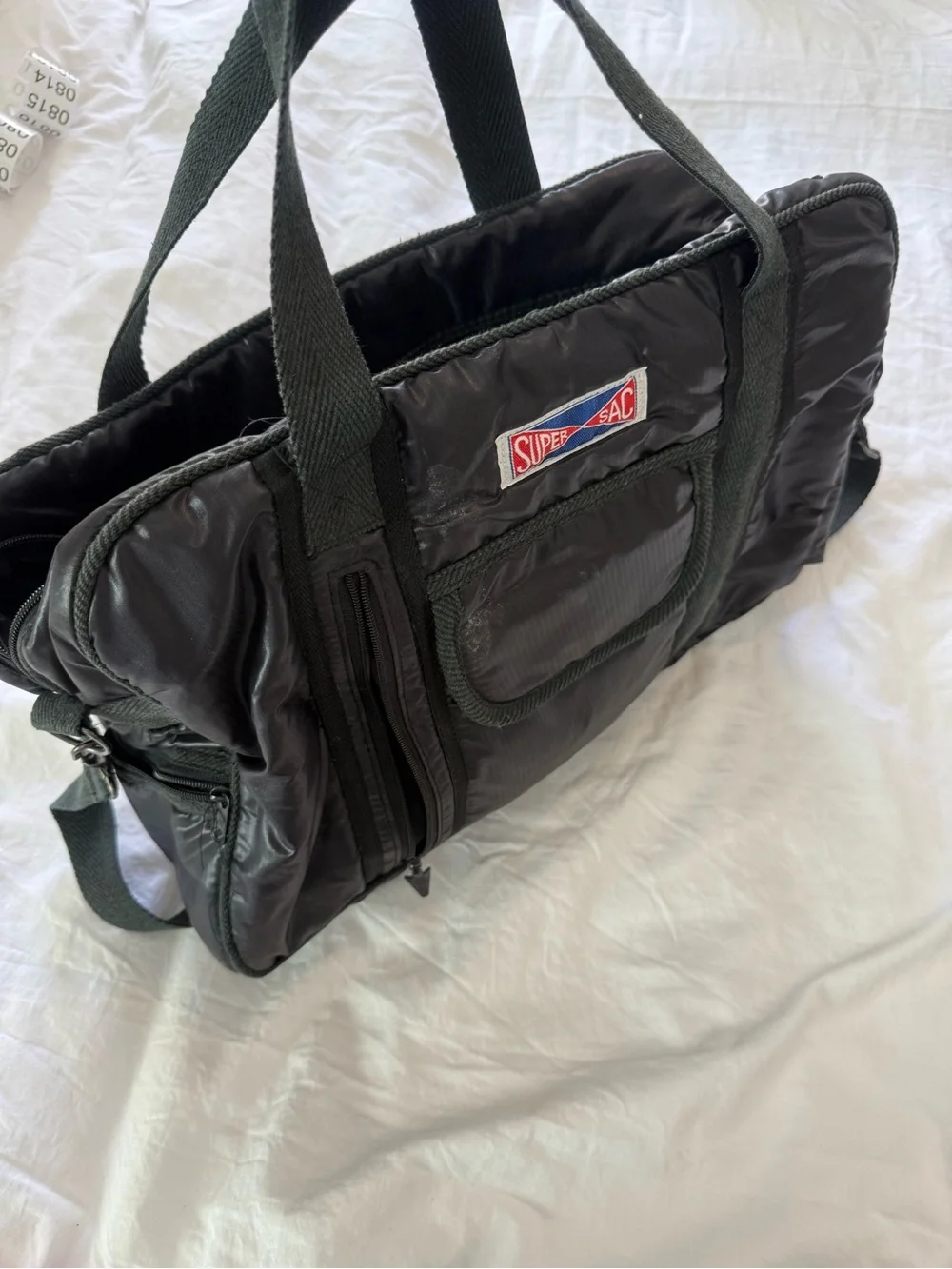 Vintage Black Men's Nylon Carry Gym Bag GUC 0821